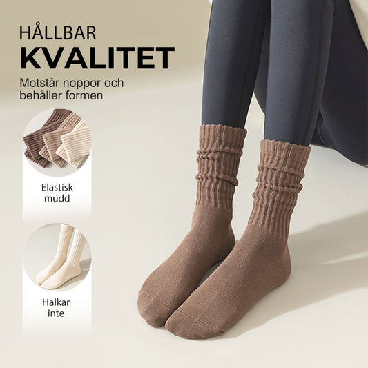 Warm Women's Mid-Length Socks for Fall and Winter