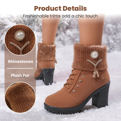 🚀Women's Thick Warm Chunky Heel Boots👢