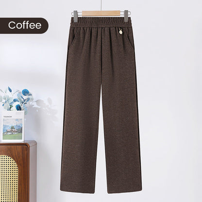 ⏳Limited-time 50% off⏰Solid Color Elastic Waistband Straight Leg Pants👖