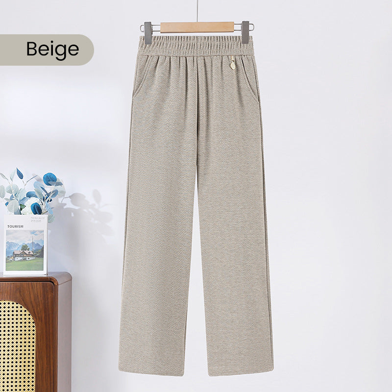 ⏳Limited-time 50% off⏰Solid Color Elastic Waistband Straight Leg Pants👖