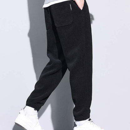 🔥49% OFF👖Tapered Drawstring Corduroy Pants with Pockets