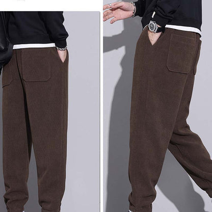 🔥49% OFF👖Tapered Drawstring Corduroy Pants with Pockets