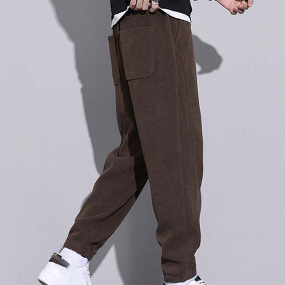 🔥49% OFF👖Tapered Drawstring Corduroy Pants with Pockets