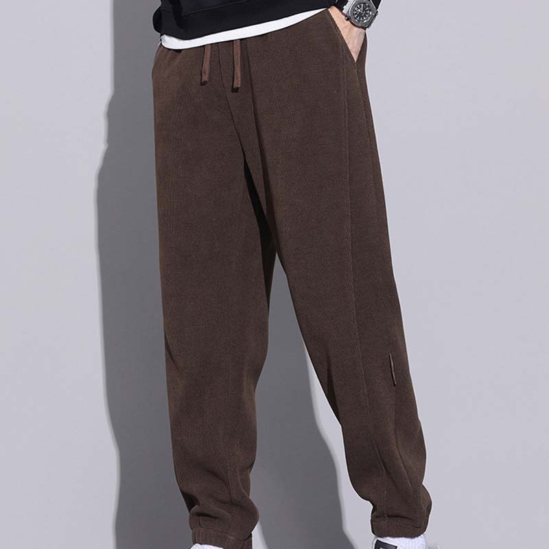 🔥49% OFF👖Tapered Drawstring Corduroy Pants with Pockets