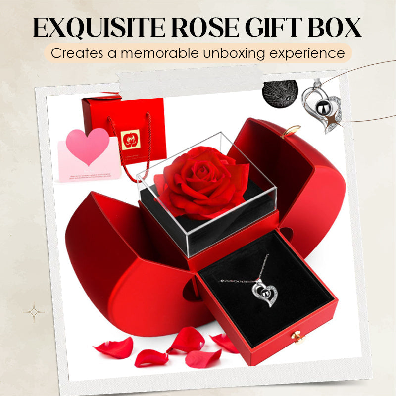 🌹100 Languages “I Love You” Projection Heart Pendant Necklace💕