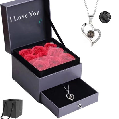 🌹100 Languages “I Love You” Projection Heart Pendant Necklace💕