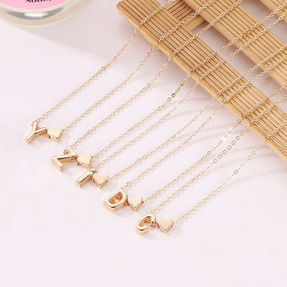 🔥Christmas Sale 50% OFF!!🔥Tiny Initial Necklaces Golden Heart Letter A-Z💖