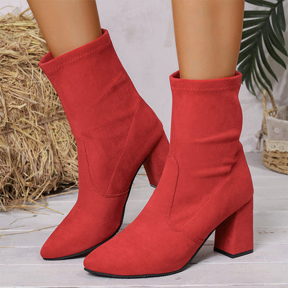 🍂Women's Chunky Heel Pointed Toe Ankle Boots