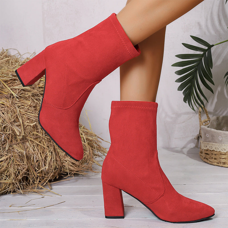 🍂Women's Chunky Heel Pointed Toe Ankle Boots