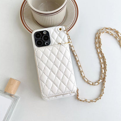 Chic Zipper Wallet Phone Case with Chain Strap