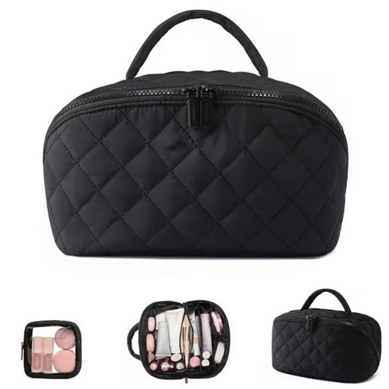Large Capacity Portable Makeup Bag with Handle
