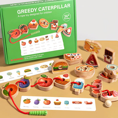 🎄Wooden Greedy Caterpillar Rope Toy for 3+ Year Old