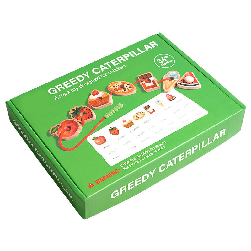 🎄Wooden Greedy Caterpillar Rope Toy for 3+ Year Old