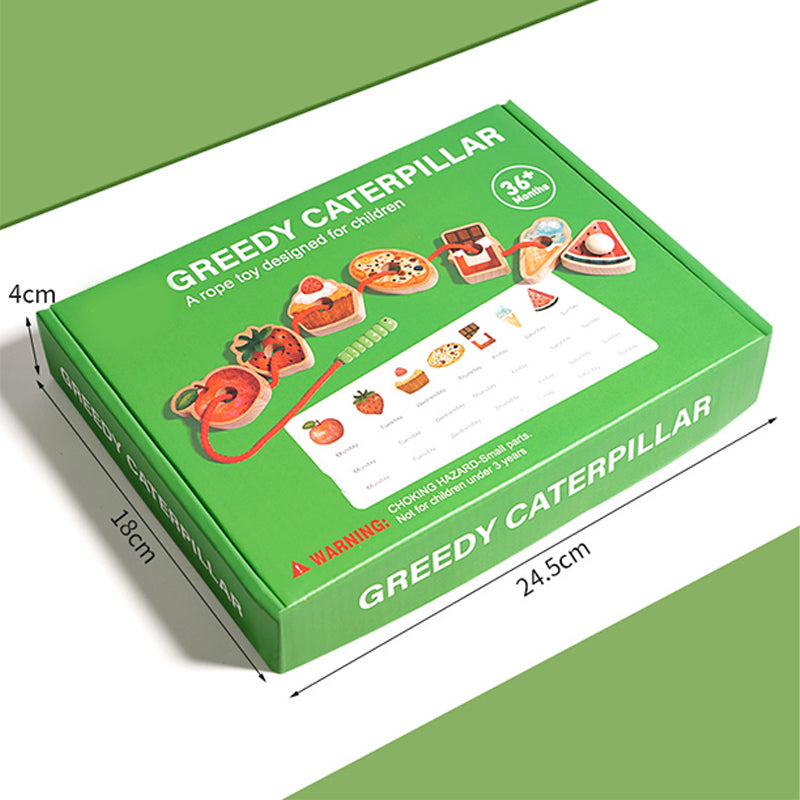 🎄Wooden Greedy Caterpillar Rope Toy for 3+ Year Old