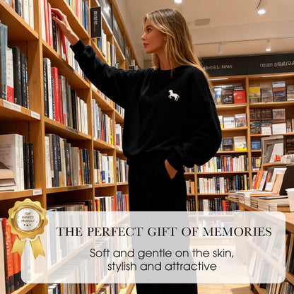 🍂Women's Embroidered Long-Sleeve Crewneck Tops ＆ Pants 2-Piece Set