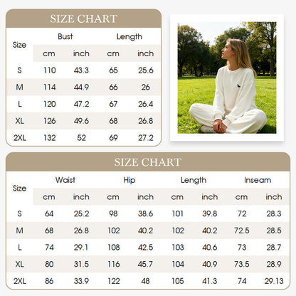 🍂Women's Embroidered Long-Sleeve Crewneck Tops ＆ Pants 2-Piece Set