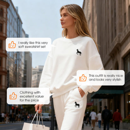 🍂Women's Embroidered Long-Sleeve Crewneck Tops ＆ Pants 2-Piece Set