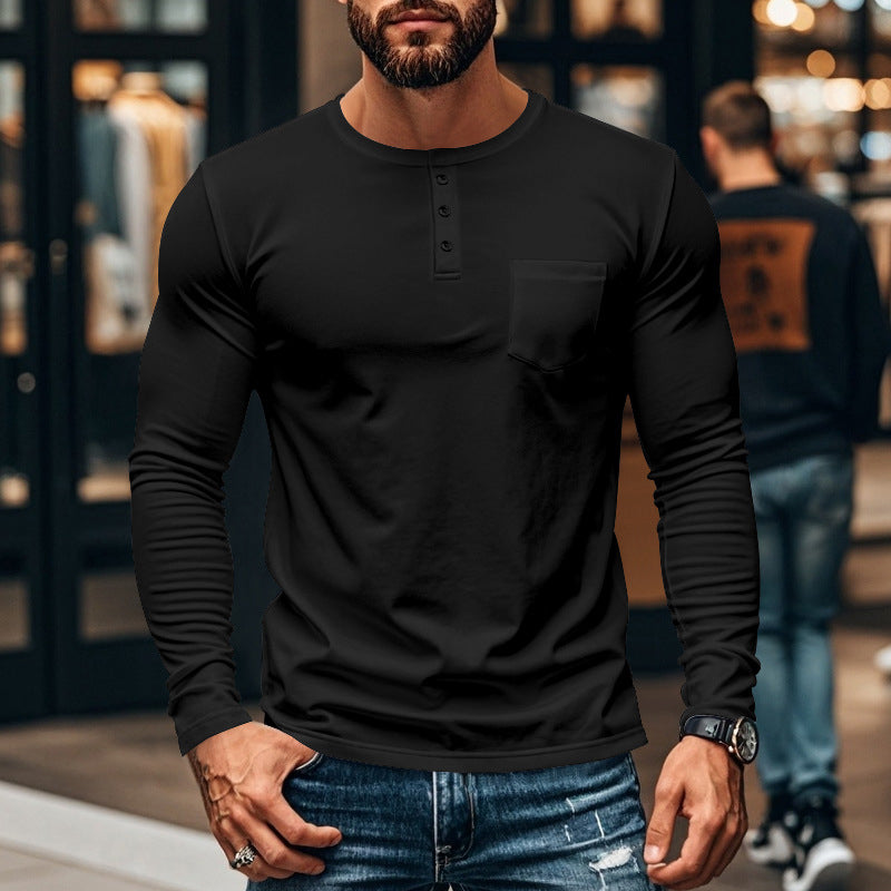 ⚡Black Friday Flash Deal!Men’s Slim Fit Henley Long Sleeve T-Shirt 🔥Direct 50% Off, King of Cost Performance!