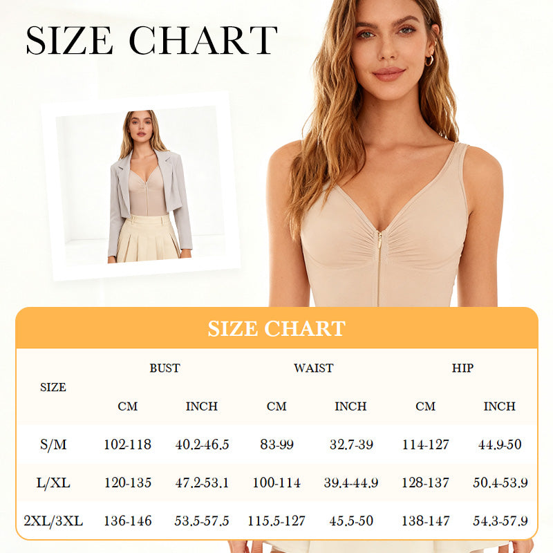 🔥Women's Front Zipper Seamless Tummy Control Shapewear