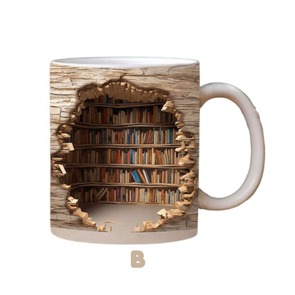 🔥3D Bookshelf Mug Cup