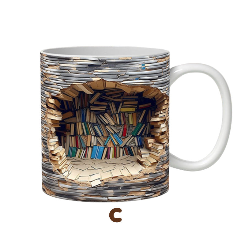 🔥3D Bookshelf Mug Cup