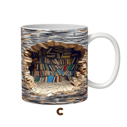 🔥3D Bookshelf Mug Cup