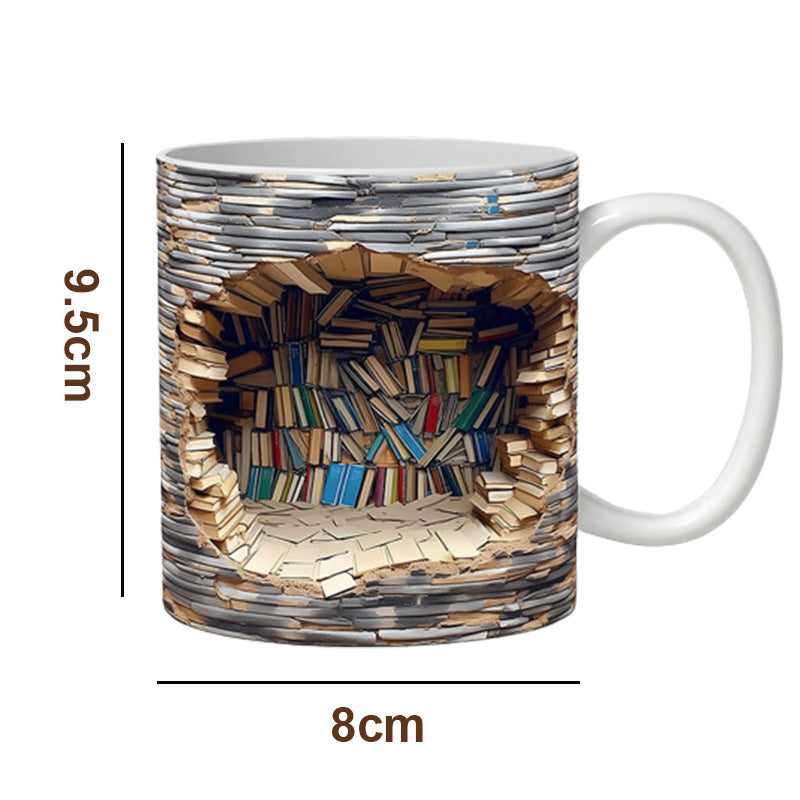 🔥3D Bookshelf Mug Cup