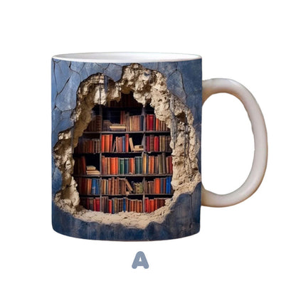 🔥3D Bookshelf Mug Cup