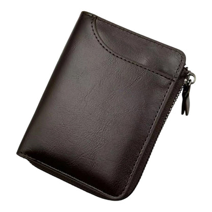 Men's Zipper Bifold Wallet with 9 Card Slots