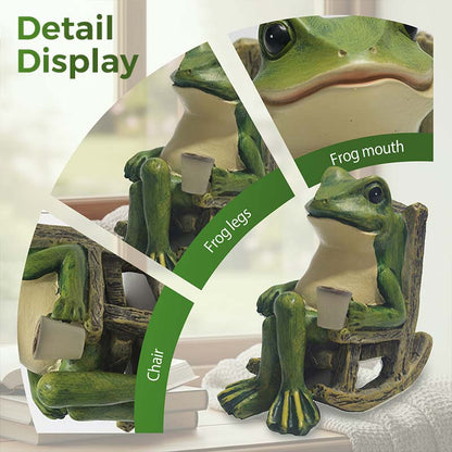 🐸Solar Frog Rocking Chair Ornament🍃
