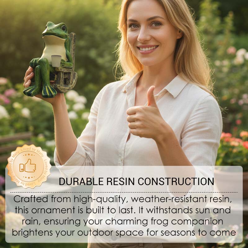 🐸Solar Frog Rocking Chair Ornament🍃