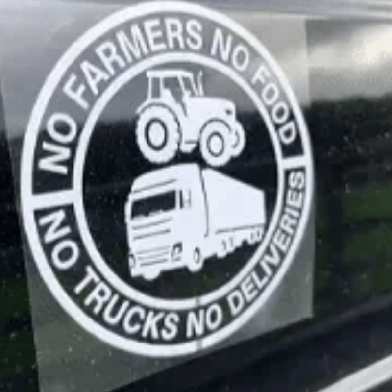 💥Car Vinyl Sticker: No Farmers No Food - No Trucks No Deliveries