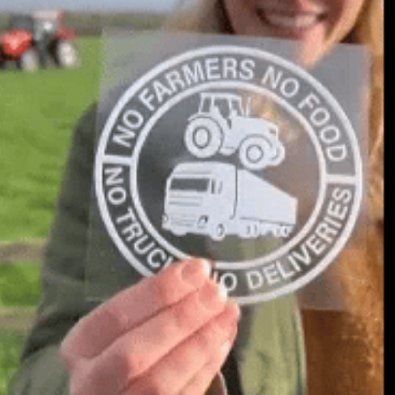 💥Car Vinyl Sticker: No Farmers No Food - No Trucks No Deliveries