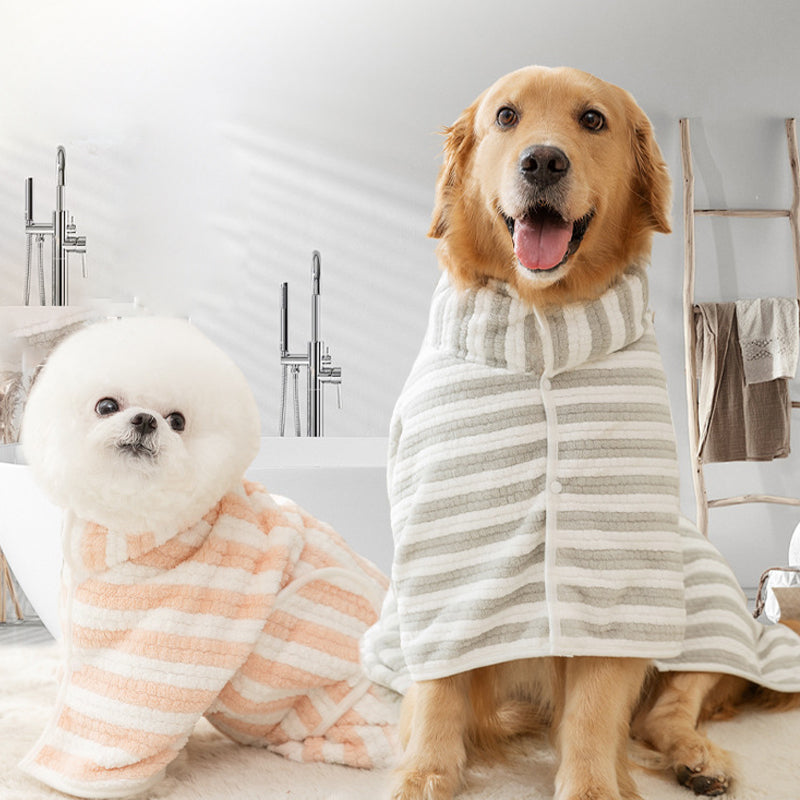 Soft Absorbent and Quick-Drying Dog Bathrobe