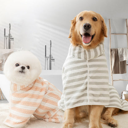 Soft Absorbent and Quick-Drying Dog Bathrobe