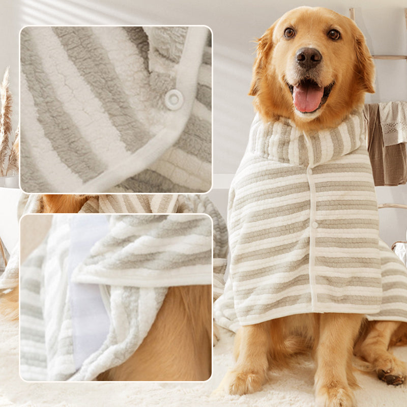 Soft Absorbent and Quick-Drying Dog Bathrobe