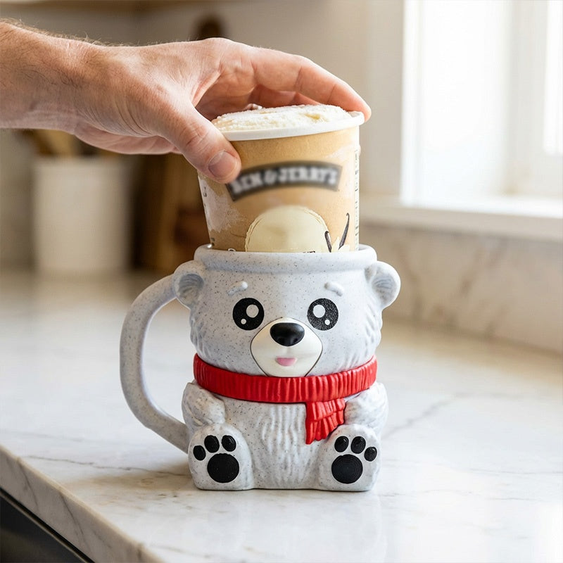 3D-Printed Bear Ice Cream Pint Holder