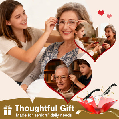 Foldable Anti-Blue Light Reading Glasses with Case