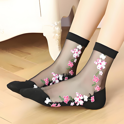 🌸5 Pairs Floral Sheer Ankle Socks for Women🧦