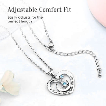 🌙I Love You to The Moon and Back Heart Necklace💖✨