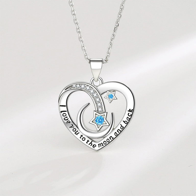 🌙I Love You to The Moon and Back Heart Necklace💖✨