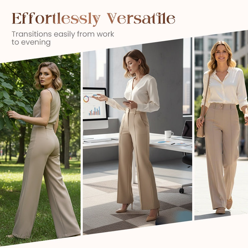 🌟👖 Stylish women's trousers with a high waist - wrinkle-free and durable for the office and everyday life 🌿✨