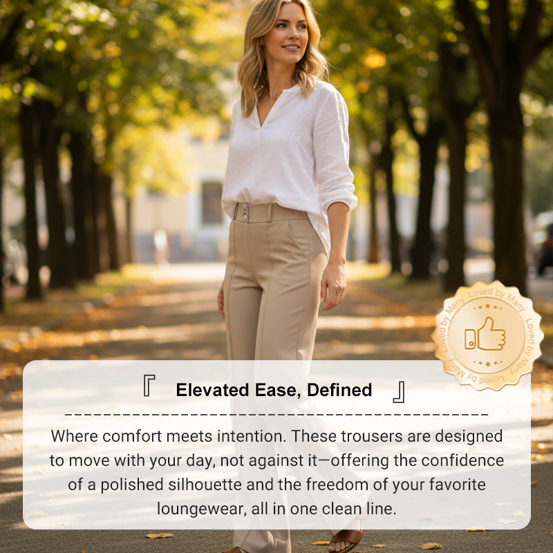 🌟👖 Stylish women's trousers with a high waist - wrinkle-free and durable for the office and everyday life 🌿✨
