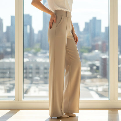 🌟👖 Stylish women's trousers with a high waist - wrinkle-free and durable for the office and everyday life 🌿✨