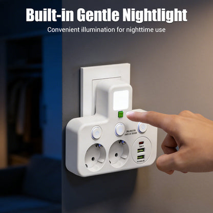 🥳2026 HOT SALE🔥50K+ SOLD!📱🔌 Your Home‘s Safety Guardian! Smart Strip with Overload Protection & Child Lock