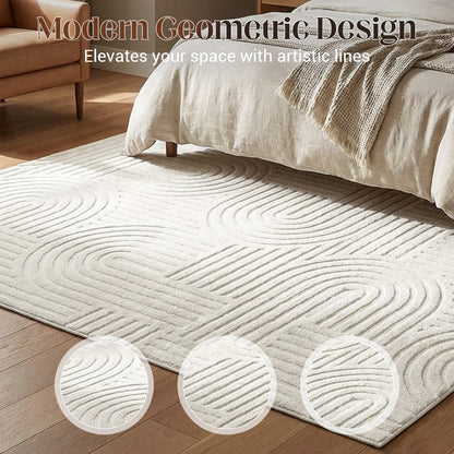🛋️ HOT SALE! ⚡ Soft Arch Pattern Area Rug – Ultra Soft & Fluffy, Modern Arch Design, Non-Slip Bottom, Washable & Ideal for Living Room Bedroom ✨