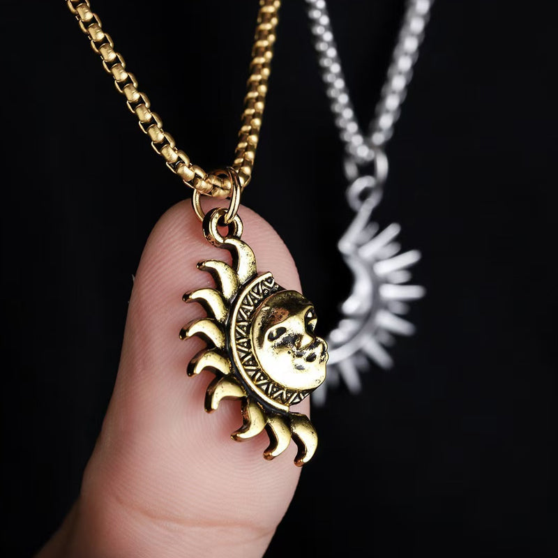🎁Valentine's Day Gift🔥Sun & Moon Spliced Pendant Necklace Set