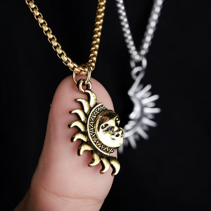 🎁Valentine's Day Gift🔥Sun & Moon Spliced Pendant Necklace Set