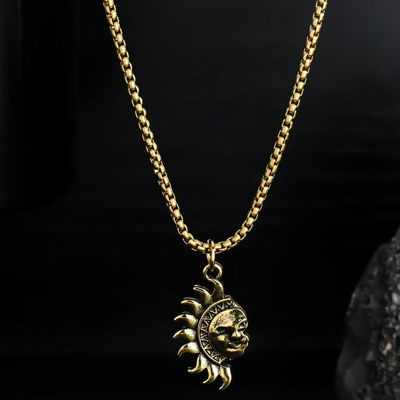 🎁Valentine's Day Gift🔥Sun & Moon Spliced Pendant Necklace Set