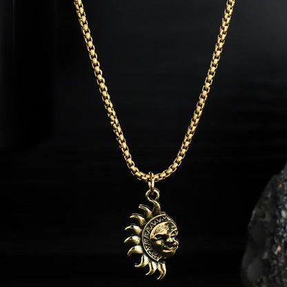 🎁Valentine's Day Gift🔥Sun & Moon Spliced Pendant Necklace Set